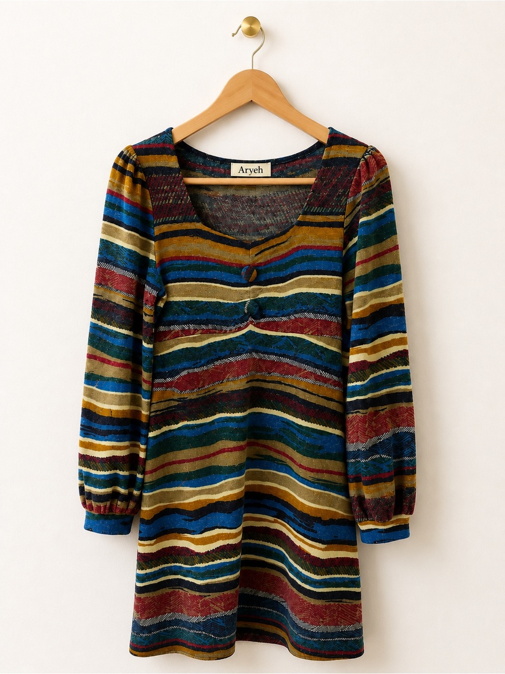 Aryeh Striped Knit Boutique Dress Tunic Size Medium